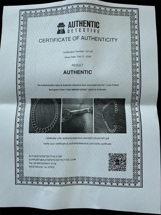 Louis Vuitton Gold Monogram Cuban Link Necklace! Pristine! COA, box and dustbag! - Picture 6 of 10